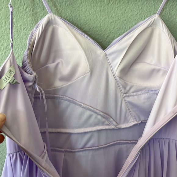 Delia’s size M purple dress, pleated top, lined, built-in bra, adjustabl… - Picture 9 of 10